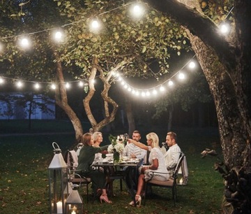 Садовая солнечная гирлянда, 7 м, 30 светодиодных лампочек, шар, теплый цвет, терраса, балкон