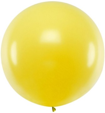 BALON GIGANT OLBRZYM KULA ŻÓŁTY PASTELOWY NA URODZINY ŚLUB WESELE 100 CM