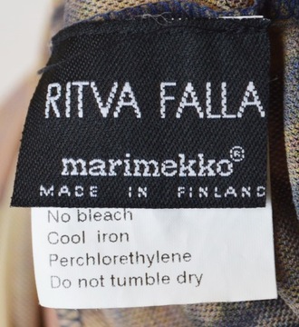 Vintage Marimekko Ritva Falla Siateczkowa Asymetryczna Maxi Unikat XL