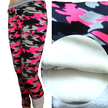 Legginsy ocieplane dziewczęce THERMO polar futerkiem GETRY spodnie 158-164