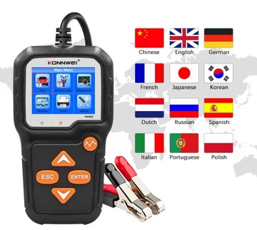 ТЕСТЕР АККУМУЛЯТОРА 6 В 12 В Konnwei KW650 ПРИНТ