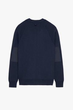 ZARA MAN SWETER V WEŁNA LUX PRĄŻKI GRANATOWY L LIMITED