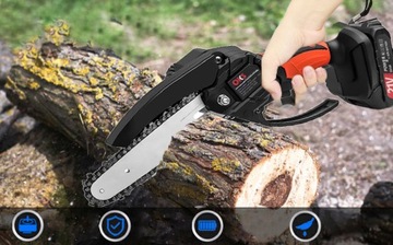 ПИЛА АККУМУЛЯТОРНАЯ ЦЕПНАЯ ПИЛА МАЛЕНЬКАЯ ПОРТАТИВНАЯ НАБОР ИЗ 2 АККУМУЛЯТОРОВ 1500МАЧ