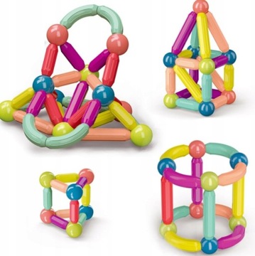 МАГНИТНЫЕ КОНСТРУКЦИОННЫЕ БЛОКИ ПАЗЛ БОЛЬШОЙ НАБОР XXL, 128 ЭЛЕМЕНТОВ