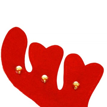 OPASKA ŚWIĄTECZNA ROGI RENIFERA Z DZWONECZKAMI MIKOŁAJKI ŚWIĘTA NA GŁOWĘ