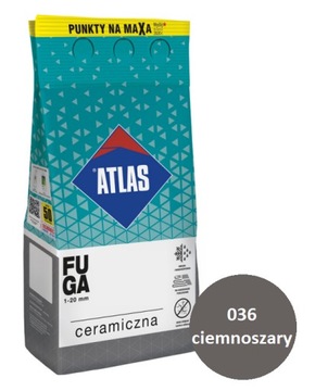 ATLAS FUGA CERAMICZNA ELASTYK 036 CIEMNOSZARY 2KG