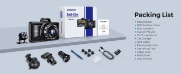 Видеорегистратор AZDOME DASH CAM M01 PRO + 64GB V30 + карта реверса