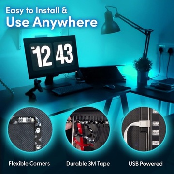 СВЕТОДИОДНАЯ ЛЕНТА LUMINOODLE RGB ДЛЯ ТВ-МОНИТОРА 2M 24-27