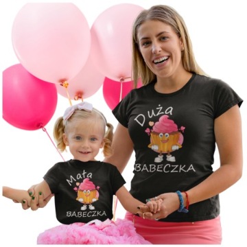 PREZENT DZIEŃ MAMY MATKI KOSZULKI DLA MAMY CÓRKI DUŻA MAŁA BABECZKA ZESTAW