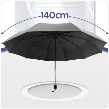 GIGA DUŻY PARASOL PARASOLKA XXL SKŁADANY UNISEX 130CM + POKROWIEC