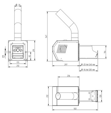 Пеллетная горелка BIO BURNER II 25 кВт НАБОР КОРЗИНЫ