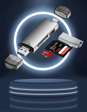 Устройство чтения карт Bounn USB2.0 + Micro USB2.0 + TypeC3.0 + USB3.0 TypeB