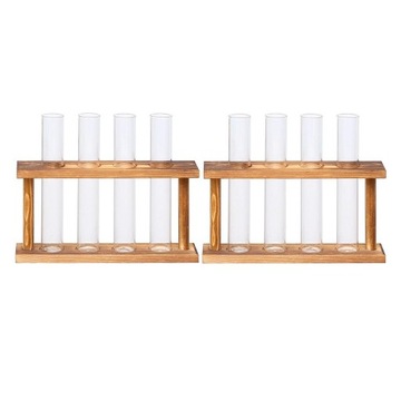 2x Wall Mounted Hanging Planter Test Tube Wood