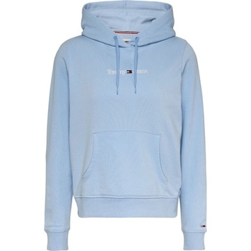 TOMMY HILFIGER BLUZA DAMSKA Z KAPTUREM TJW REG SERIF LINEAR BŁĘKITNA r.S