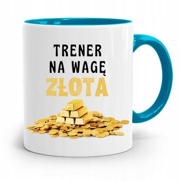 DLA TRENERA TRENERKI SIŁOWNIA KUBEK BŁĘKITNY z Nadrukiem ze Zdjęciem