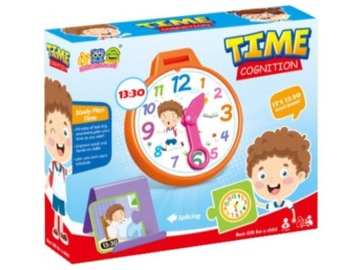 ZEGAR DO NAUKI GODZIN + 30 KART PUZZLE EDUKACYJNA