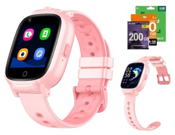 Smartwatch Garett Kids Twin 4G LTE różowy LOKALIZATOR APARAT ROZMOWY