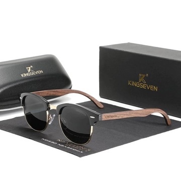 Okulary przeciwsłoneczne KINGSEVEN UV400 DREWNIANE
