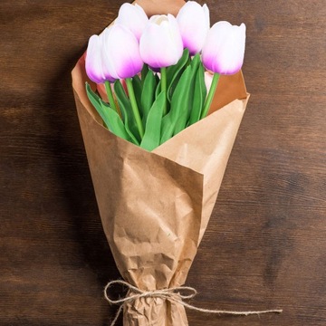 TULIPANY BUKIET TULIPANÓW sztuczne kwiaty jak żywe bukiety do wazonu 33 cm