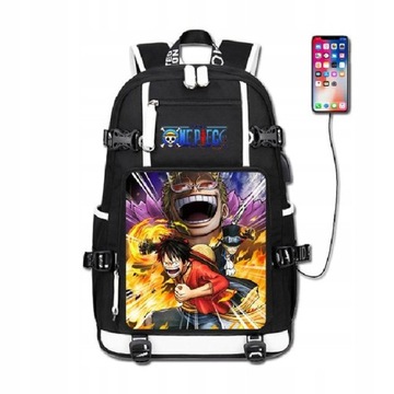 Plecakone kawałek USB ładowanie plecak anime luffy