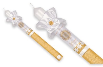 ŚWIECA DO NA KOMUNII +PUDEŁKO DREWNIANE EKO poziom