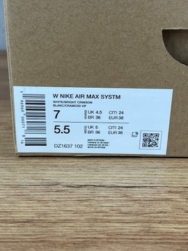 Nike buty damskie sportowe na lato NIKE AIR MAX SYSTEM DZ1637-102 roz 38