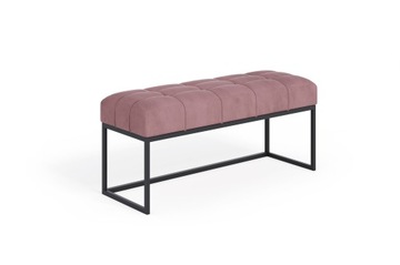 Ławka pufa tapicerowana loft metal CZARNY PT PIK 80x30x44