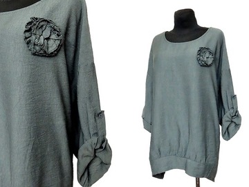TUNIKA BLUZKA włoska oryginał OVERSIZE ONE SIZE kwiat PLUS SIZE