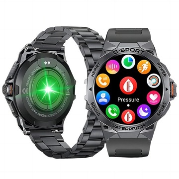 ZEGAREK SMARTWATCH MĘSKI ROZMOWY, MENU PL, WODOODPORNY, MONITOR SNU 400mAh