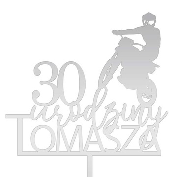 NAPIS TOPPER MOTOR CROSS ENDURO TORT IMIE SREBRNY
