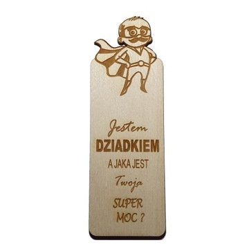 Zakładka do książki Dla Dziadka super moc grawer