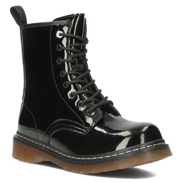 Buty damskie skórzane glany na platformie wiązane Filippo r.40