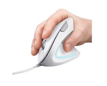 TRUST Mysz przewodowa pionowa ergonomiczna Verto Ergo biała