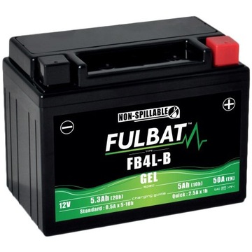 АКУМУЛЯТОР FULBAT FB4L-BS 12V 5,3AH 50A МОТОВЕЛОСИПЕД 