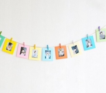 бумажные фоторамки, пластиковые прищепки, 20 шт.