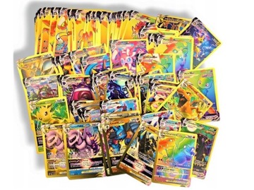 Набор из 100 золотых карточек с покемонами. Легендарные карты Чаризарда V-MAX GX.