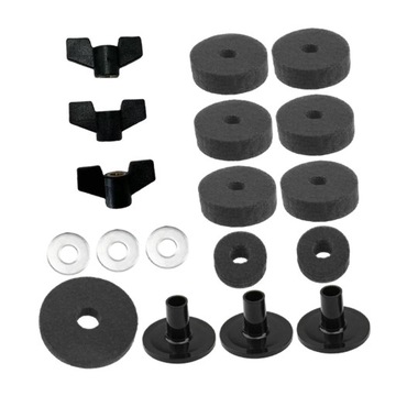 18 шт. фетр для подставок для тарелок с колпачками, аксессуары для барабанных тарелок, серые.