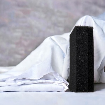 Мягкая черная губка для нанесения крем-пасты и чистки обуви BAMA.