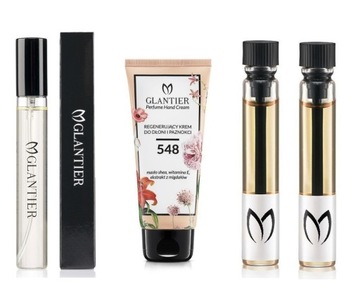 f4 GLANTIER 585 кремовый флакон для духов БЕСПЛАТНЫЕ образцы, стоимость набора 44,00 зл.