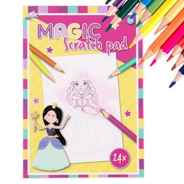 MAGICZNY BLOK ZDRAPKA ZDRAPYWANKA 24 ARKUSZE 3+ KSIĘŻNICZKA