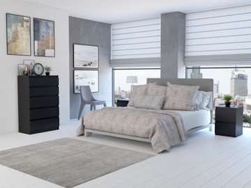 ШКАФ, КОМОД, ПРИМОЧКА, 2 ЯЩИКА, M2, ЧЕРНЫЙ