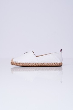 Espadryle białe TH LEATHER FLAT ESPADRILLE TOMMY HILFIGER 39