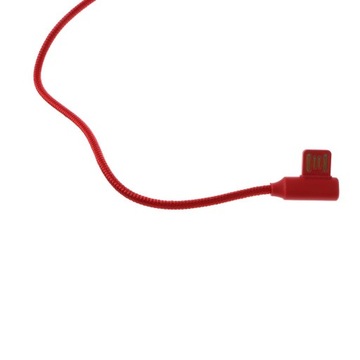 USB-кабель для зарядки, нейлоновая оплетка, кабель 90 градусов, синхронизация, красный