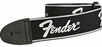 FENDER Running Logo Strap, Black - pas gitarowy