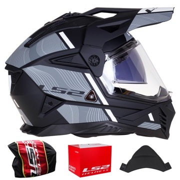Kask Motocyklowy LS2 MX702 PIONEER II HILL Matt CROSS ENDURO SYSTEM PINLOCK