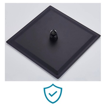 Черная квадратная душевая лейка 25см SLIM BLACK FORB