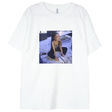 t-shirt Ariana Grande Instagram biała koszulka XXL