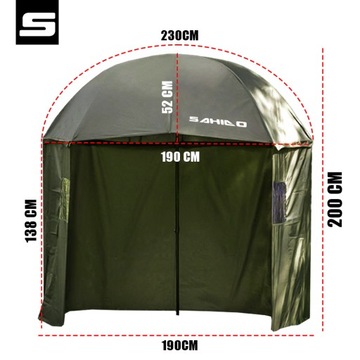 Рыбацкий зонтик со стороны Sahido Fishing Shield Advanced 220