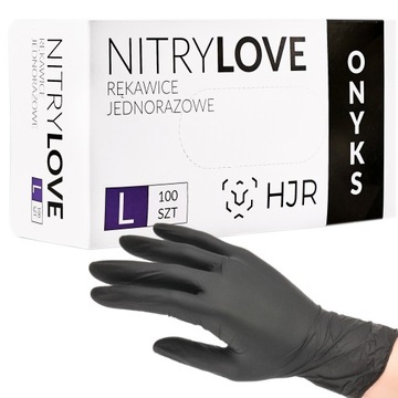 Rękawice HJR Rękawiczki NITRYLOWE CZARNE Onyks BLACK L