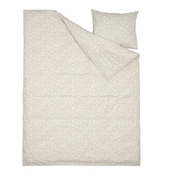 Pościel IKEA TRINDSTARR 150x200/50x60 beż biały kwiaty